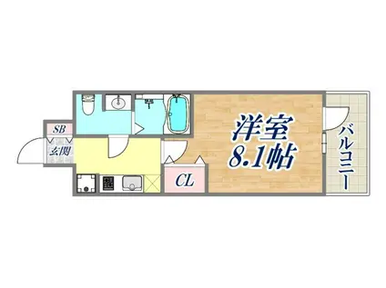 アドバンス神戸グルーブ2(1K/6階)の間取り写真
