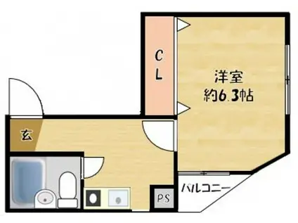 高柳栄ハイツ(1K/4階)の間取り写真