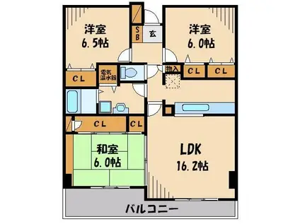 ロイヤルコート東浦和(3LDK/4階)の間取り写真