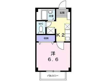 YUハイツ(1K/1階)の間取り写真