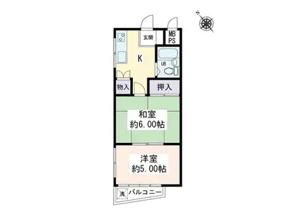 メゾンK(2K/1階)の間取り写真