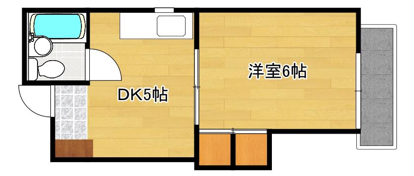 コーポ福島(1DK/3階)の間取り写真