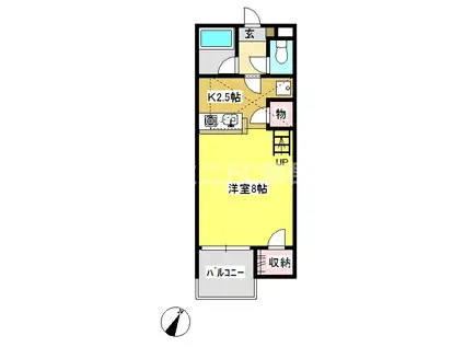 セザンヌ大塚(ワンルーム/2階)の間取り写真