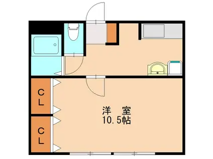 中央ビル(1K/2階)の間取り写真