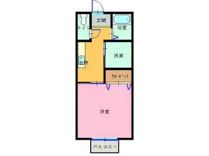 エクレールE(1K/1階)の間取り写真