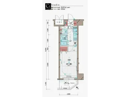 メインステージ五反田駅前(1K/2階)の間取り写真