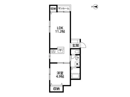 セント・リタII(1LDK/2階)の間取り写真