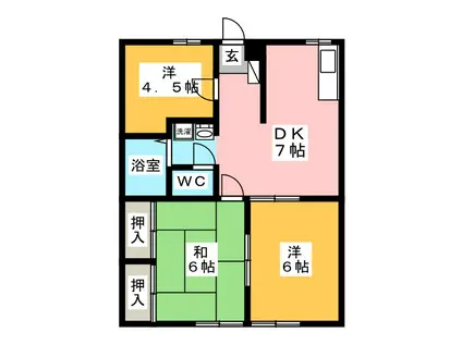 エステートピア土屋A(3DK/1階)の間取り写真