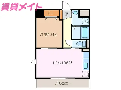 塔世西裏MSビル(1LDK/4階)の間取り写真