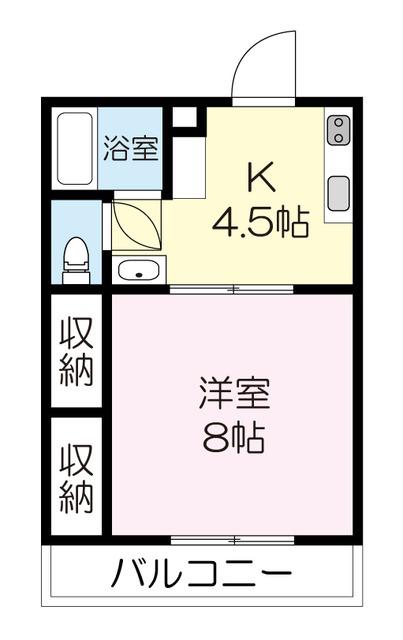 住真居麗ビッグフレンド(1DK/1階)の間取り写真