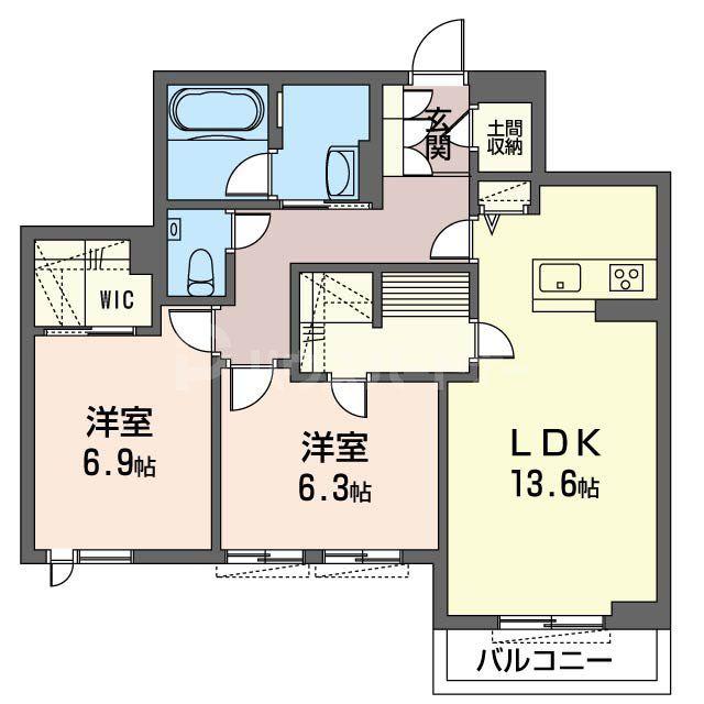 CONCORD CHIBA(2LDK/3階)の間取り写真