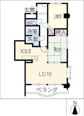 フォレスト(2LDK/2階)の間取り写真