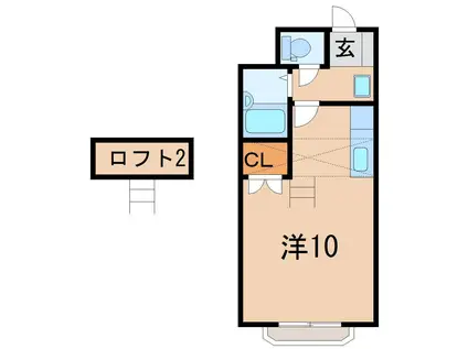 Sグリーンハイツ(ワンルーム/1階)の間取り写真