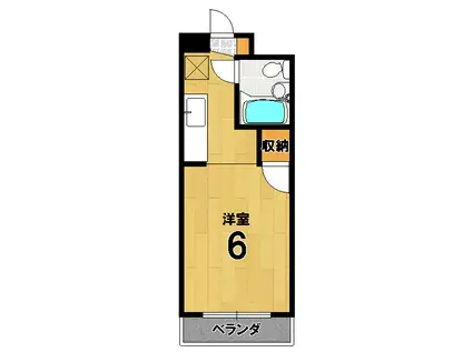 コルザ河村(1K/5階)の間取り写真