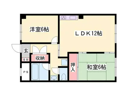 セルジュYS網干(2LDK/3階)の間取り写真