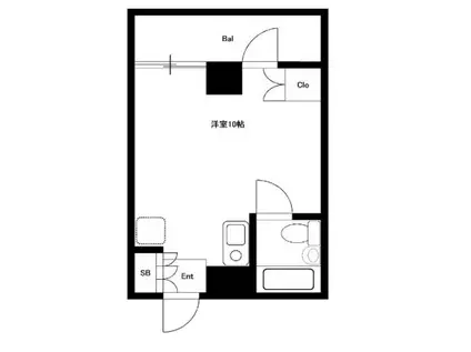 サニーパレス神陵台(ワンルーム/2階)の間取り写真