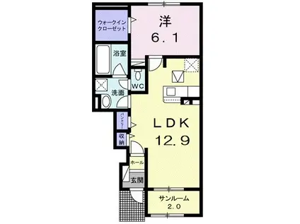 プルミエール メゾン(1LDK/1階)の間取り写真