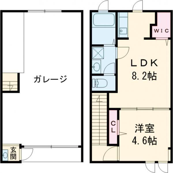 CASA MODERNO(1LDK/1階)の間取り写真
