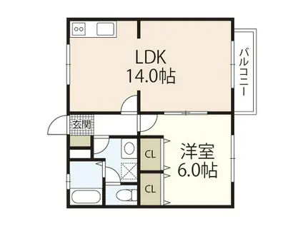 モン・ディマンシュ(1LDK/2階)の間取り写真
