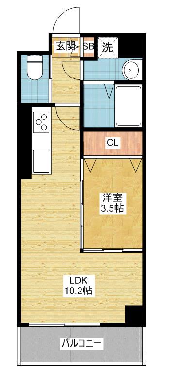 CATTLEYA GARDEN(1LDK/2階)の間取り写真