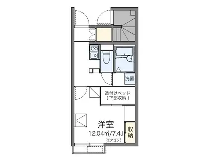 ブライトセゾン(1K/1階)の間取り写真