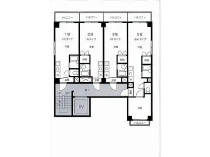 熊谷朝日第二ハイツ(ワンルーム/7階)の間取り写真