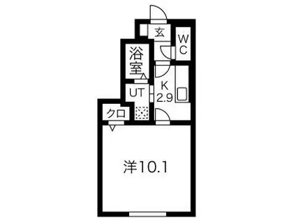 FILOA(1K/1階)の間取り写真