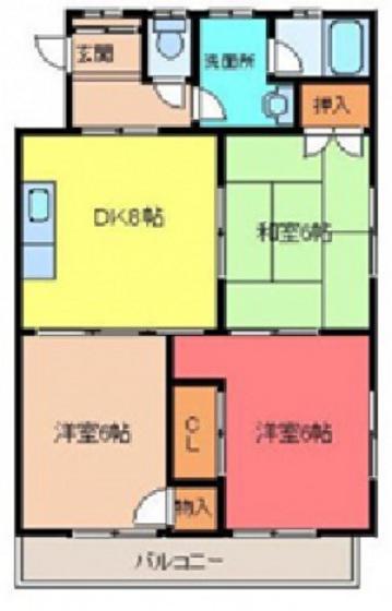 光洋マンション(3DK/2階)の間取り写真