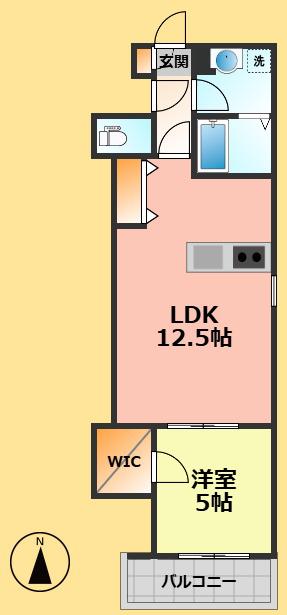 ジーメゾン清須エルシア(1LDK/3階)の間取り写真