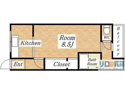 谷村アパートメント(1K/1階)の間取り写真