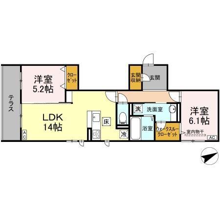 DS LIEN  C(2LDK/1階)の間取り写真