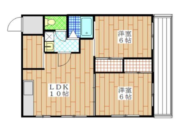 藤沢第一SKビル(2LDK/3階)の間取り写真