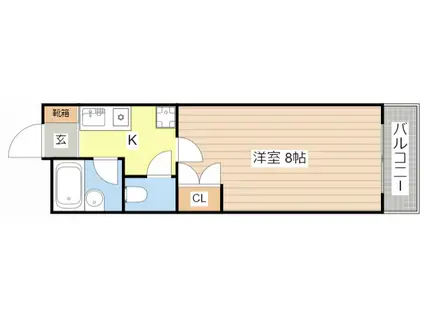 プロスパII(1K/3階)の間取り写真