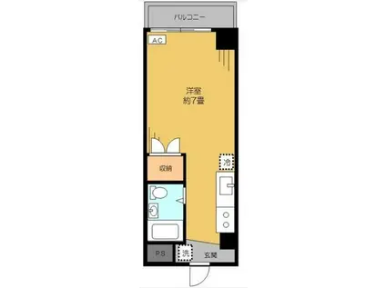 尾山台ビル(ワンルーム/4階)の間取り写真