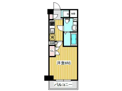 パークキューブ武蔵小杉(1K/13階)の間取り写真