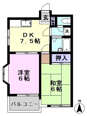 流山STY(2DK/1階)の間取り写真