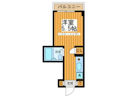 プリンセスコート赤堤(ワンルーム/3階)の間取り写真