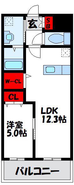 MDIブリサマリーナ花見が浜(1LDK/5階)の間取り写真