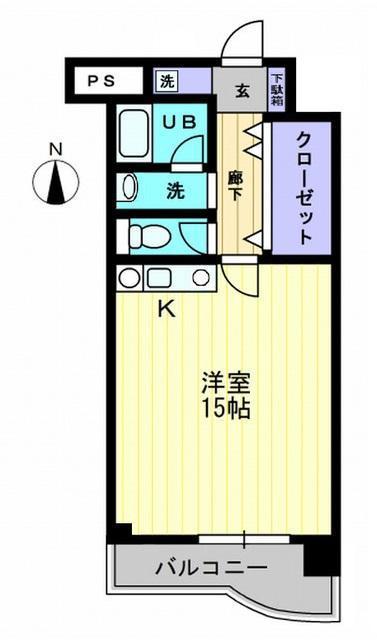 レジデンス平田(1K/4階)の間取り写真
