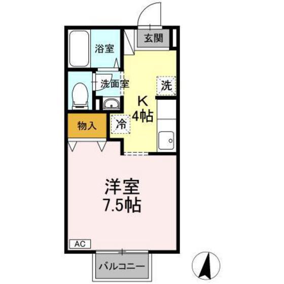 セジュール昭(1K/1階)の間取り写真