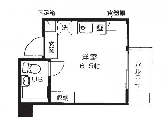 CALM西原(ワンルーム/4階)の間取り写真