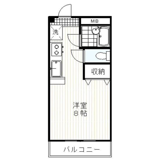 グリーンハイツ松本(1K/3階)の間取り写真