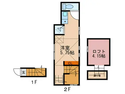 ウエスト SIDE WASEDA(ワンルーム/2階)の間取り写真