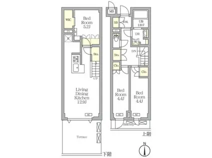 アジールコート都立大学(3LDK/地下階)の間取り写真