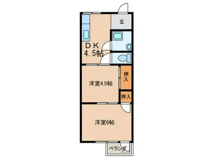 中野コーポラス(2DK/2階)の間取り写真