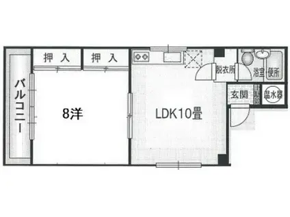 F・Kビル(1LDK/3階)の間取り写真