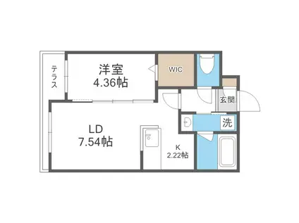 ESPOIR 本郷(1LDK/1階)の間取り写真