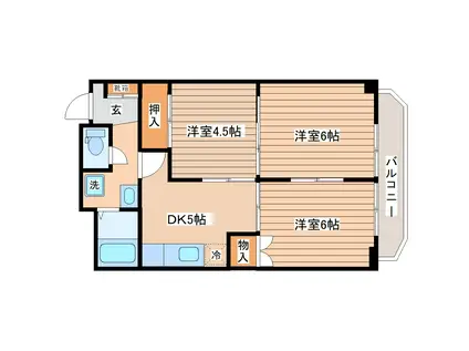 ラベ-ルハウス(3DK/1階)の間取り写真