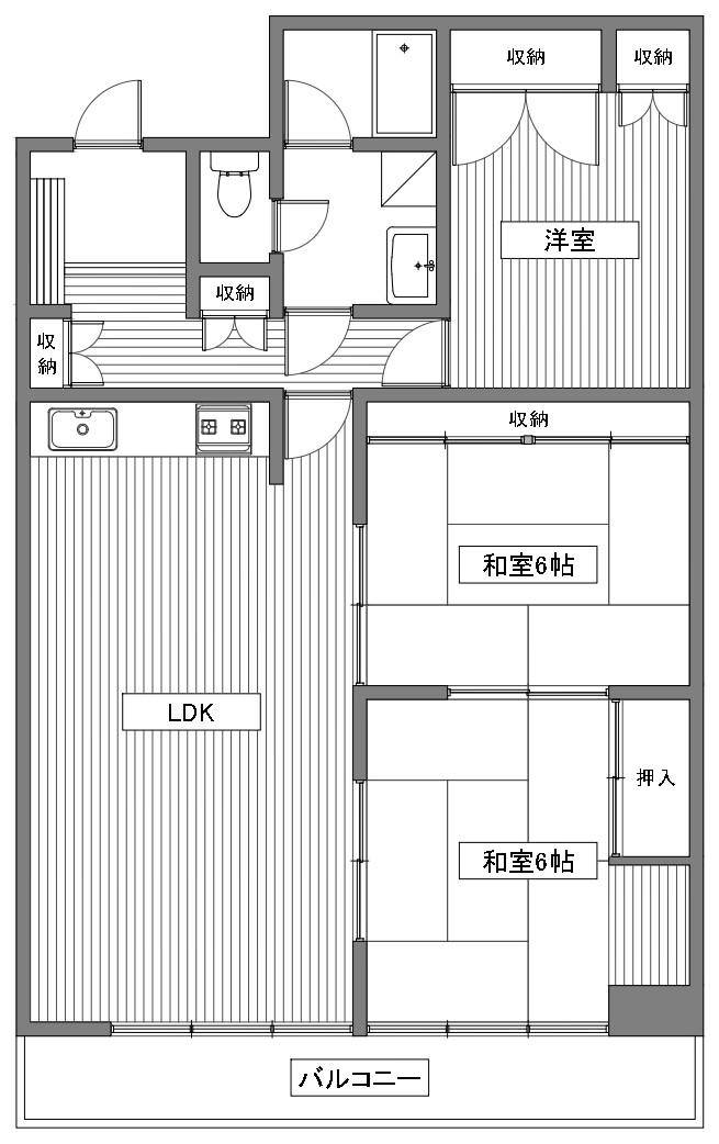 ハイツ伝馬町(3LDK/9階)の間取り写真