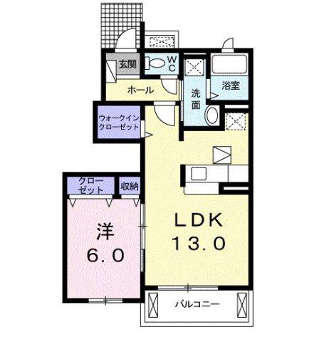 エスポワールI(1LDK/1階)の間取り写真